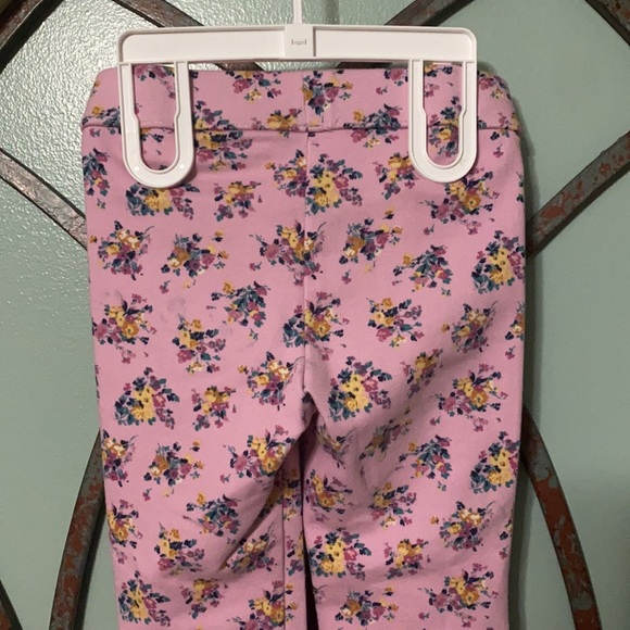 Girls’ 4T Janie and Jack Pink Floral Ponte Pants - Picture 5 of 7
